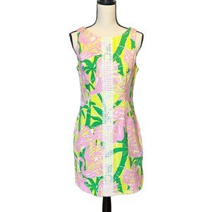 Lilly Pulitzer For Target Women's 10 Fan Dance Shift Dress Flamingo 20th LFT